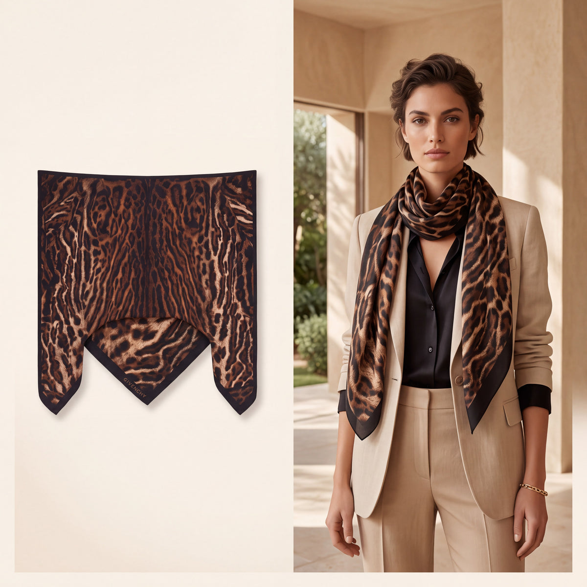 Givenchy Silk Foulard in Brown