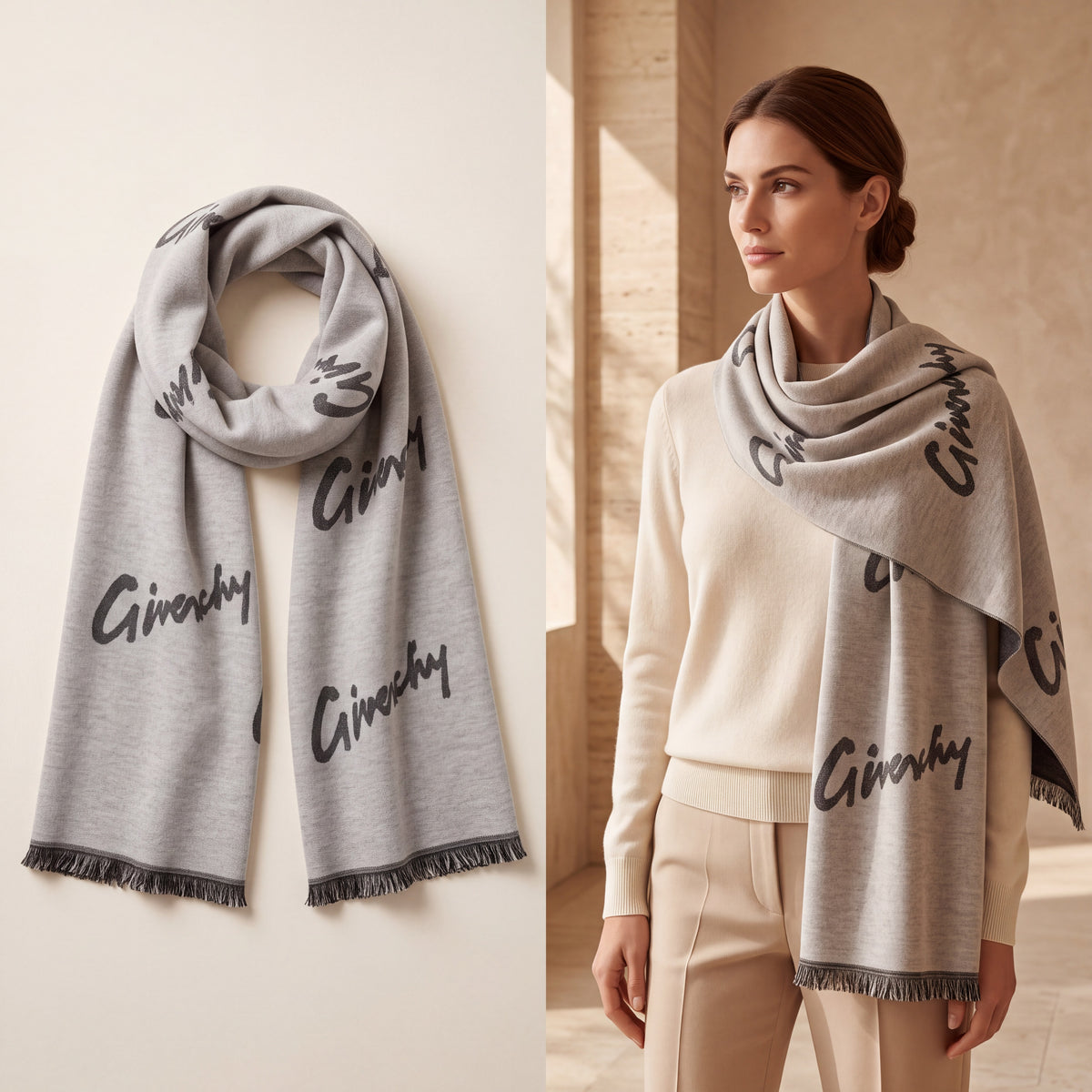 Givenchy Wool Scarf in Gray