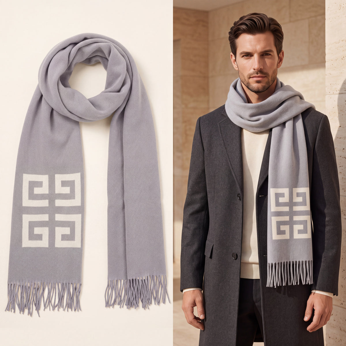 Givenchy Virgin Wool Scarf in Bicolor
