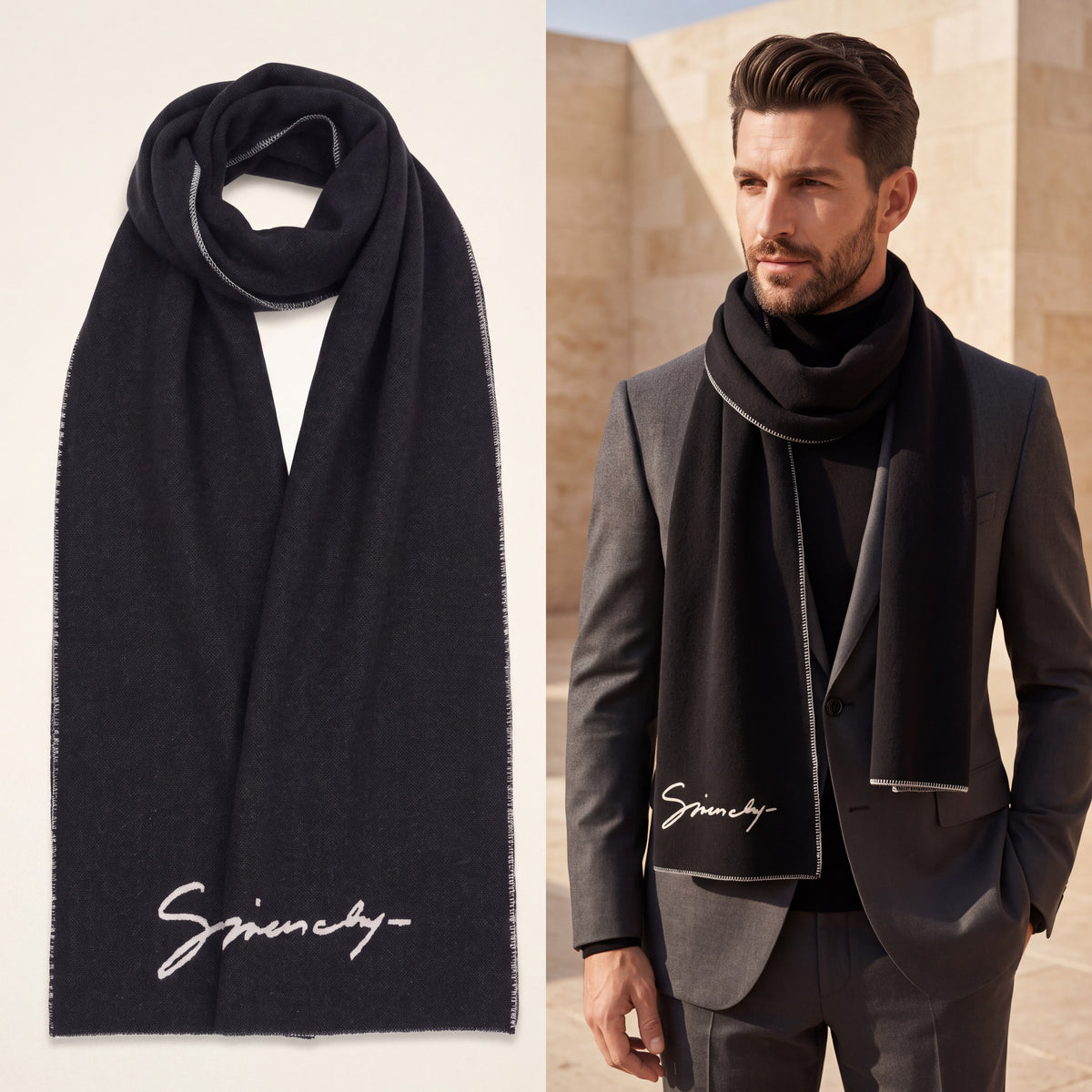Givenchy Wool Scarf in Bicolor