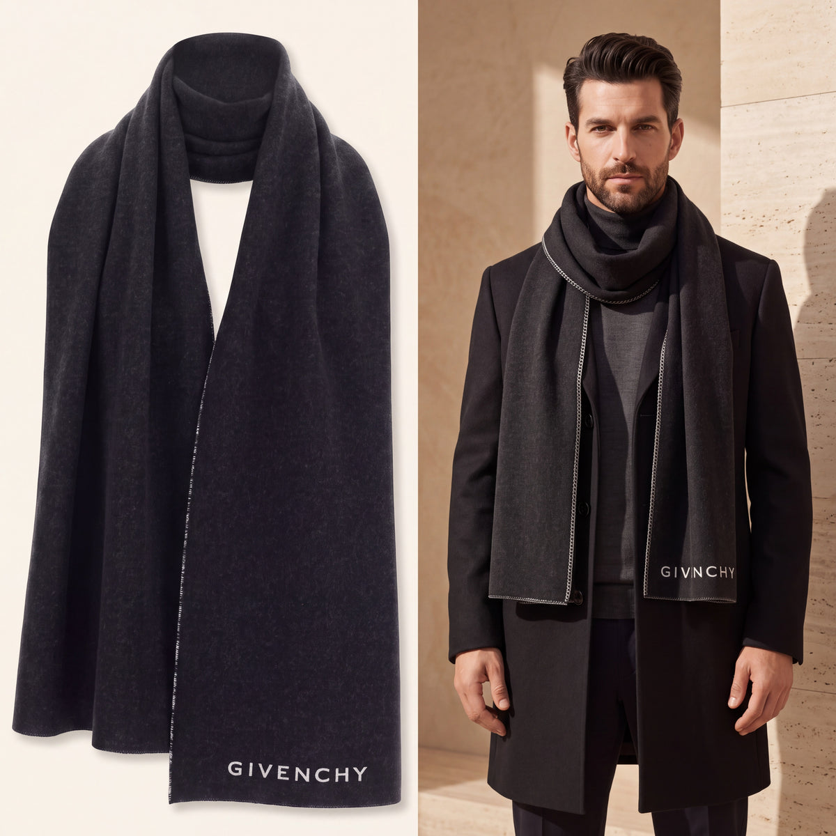 Givenchy Wool Scarf in Bicolor