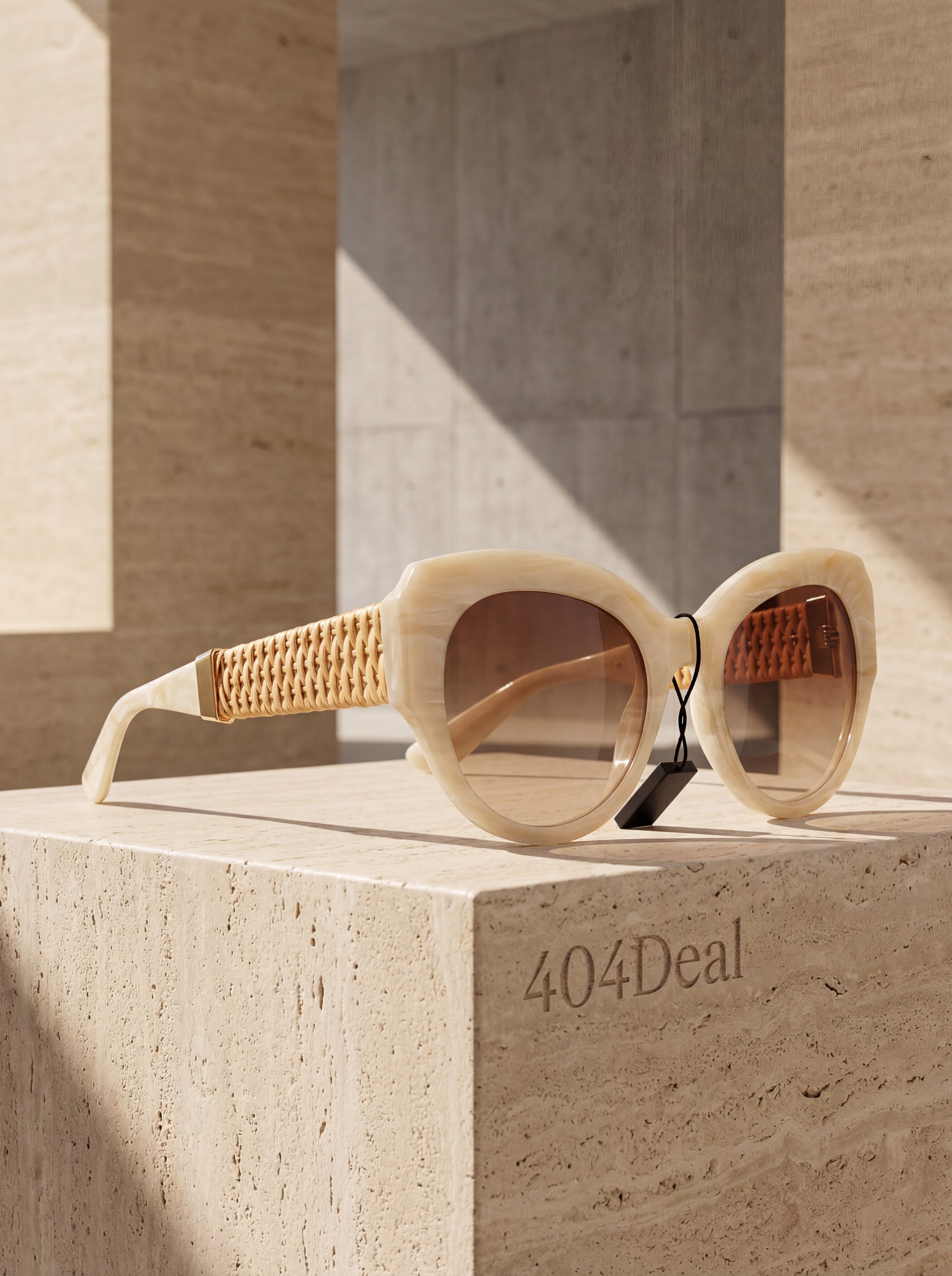 Dolce & Gabbana  Beige Acetate Full Rim Sunglasses