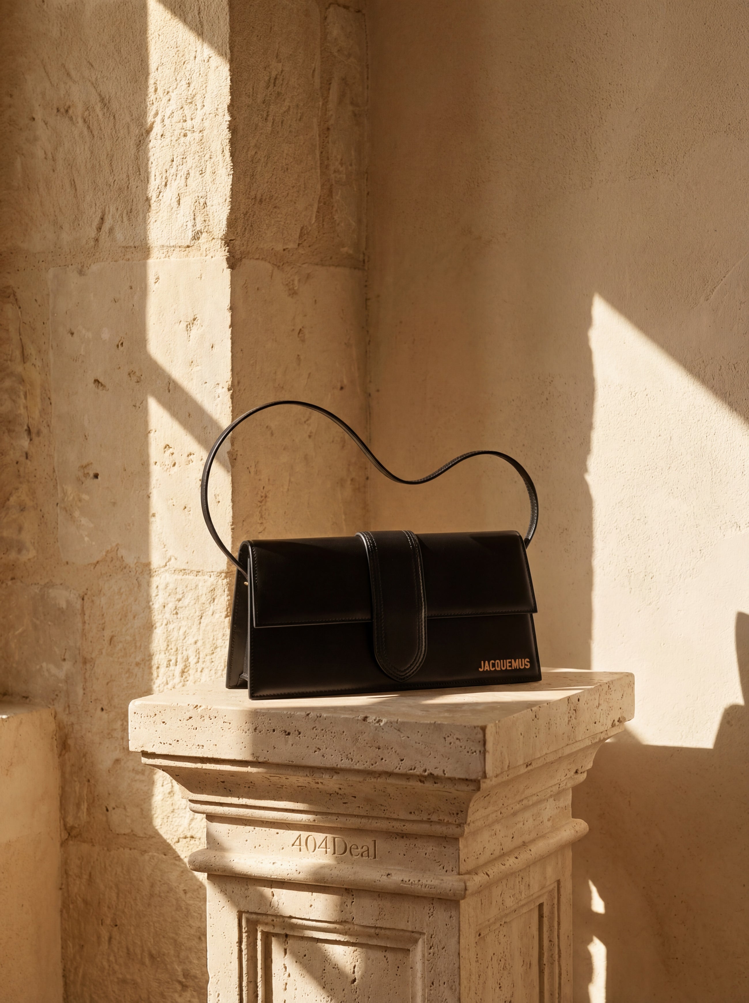 Sac long Jacquemus Le Bambino en cuir noir
