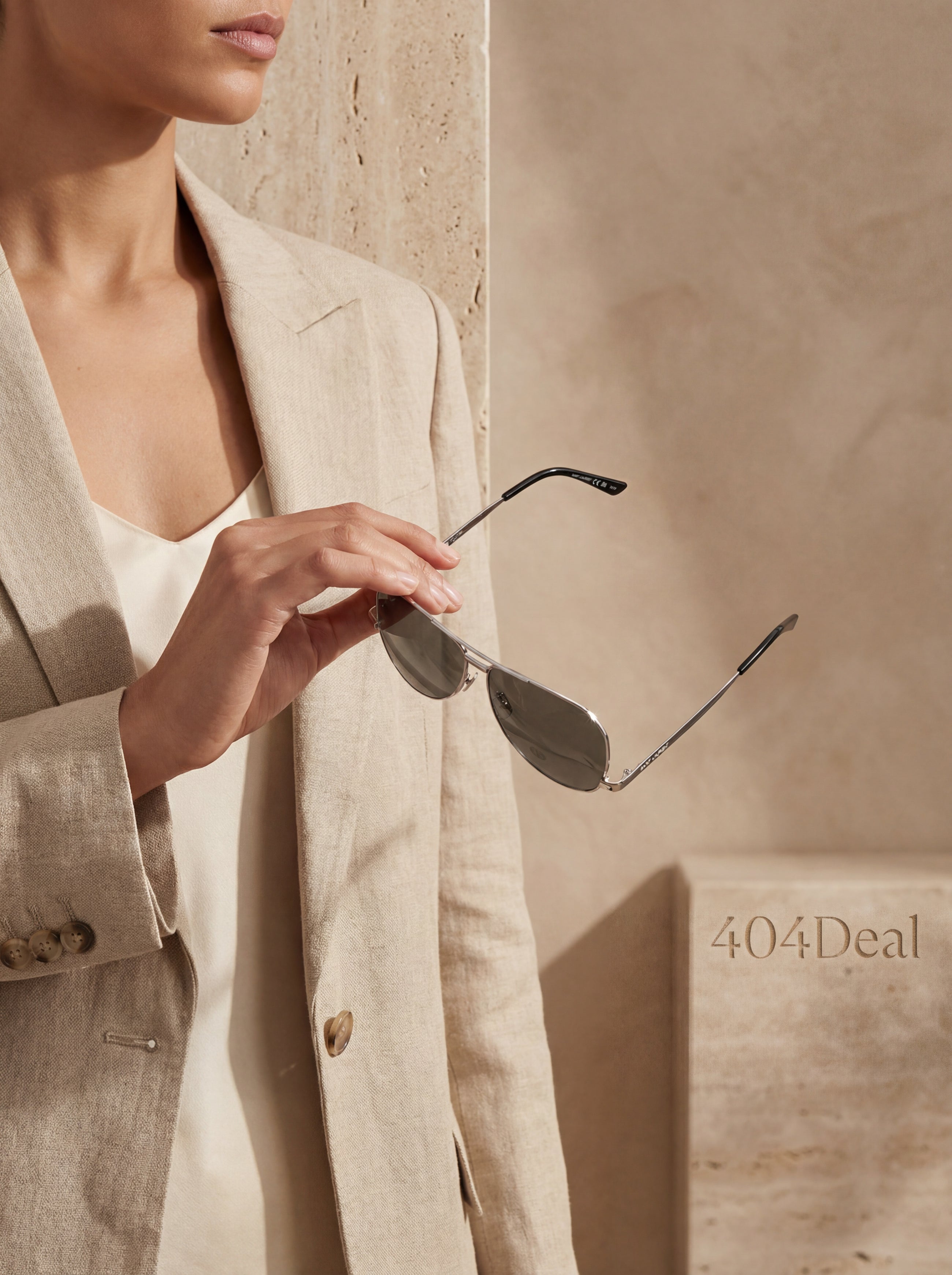 Saint Laurent — Silver Metal Aviator Sunglasses