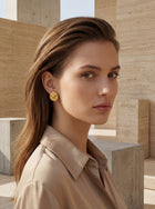 Versace Medusa Logo Earrings in Gold Metal