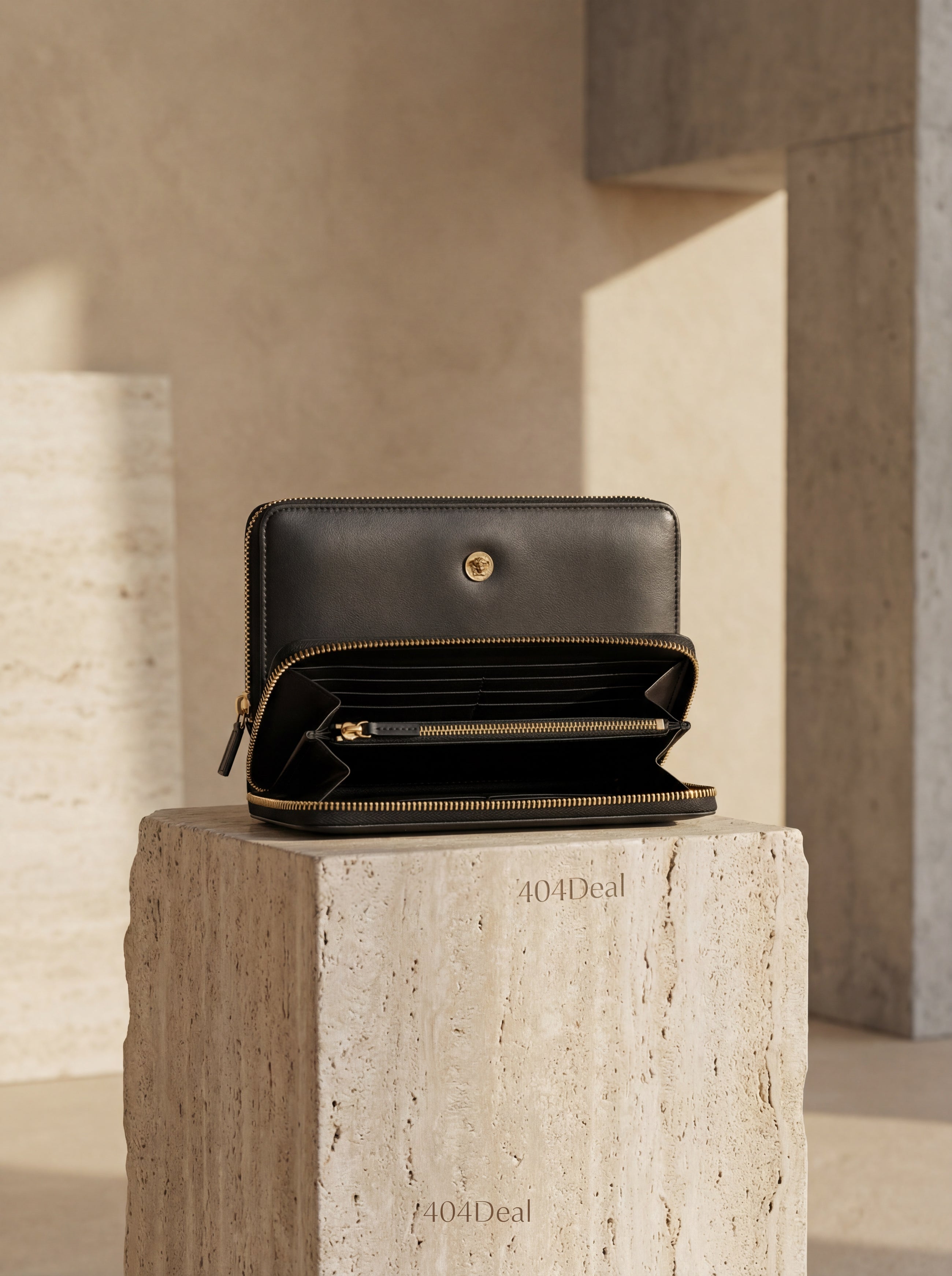 Versace  Medusa Leather Zip Wallet