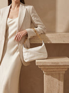 Jimmy Choo  Diamond Hobo Leather Shoulder Bag