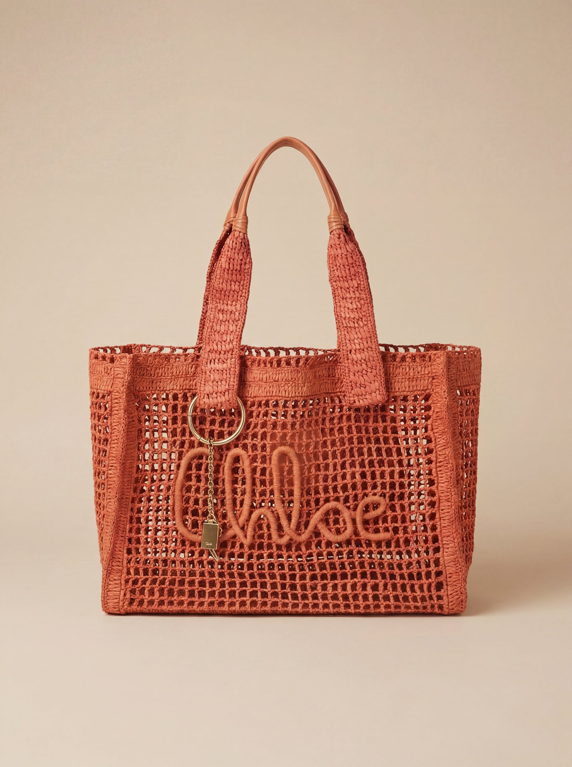 Chloé — Large Summer Banana East-West Tote in Raffia