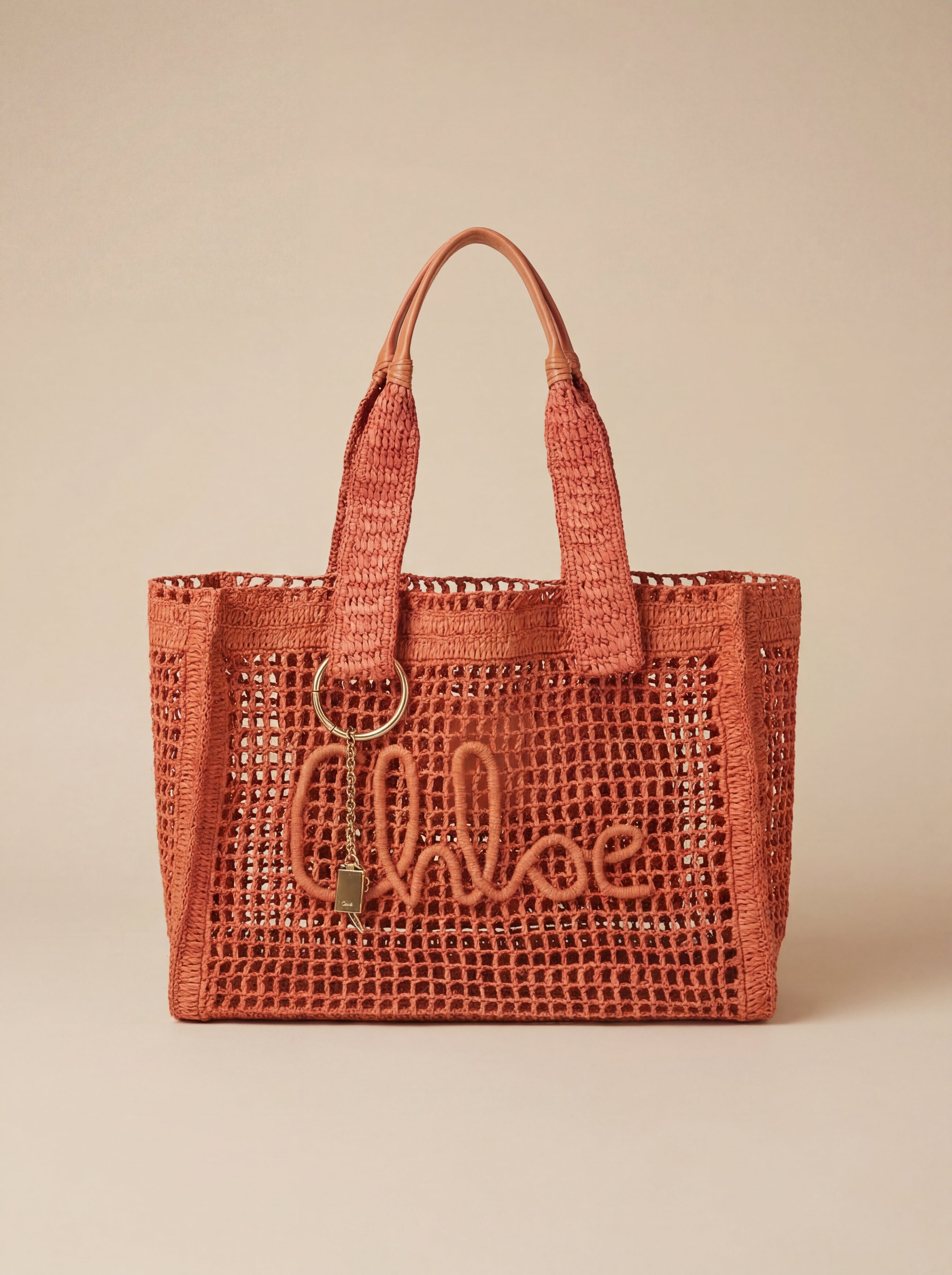 Chloé — Large Summer Banana East-West Tote in Raffia