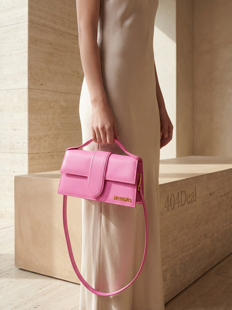 Sac à main Le Grand Bambino en cuir rose fluo