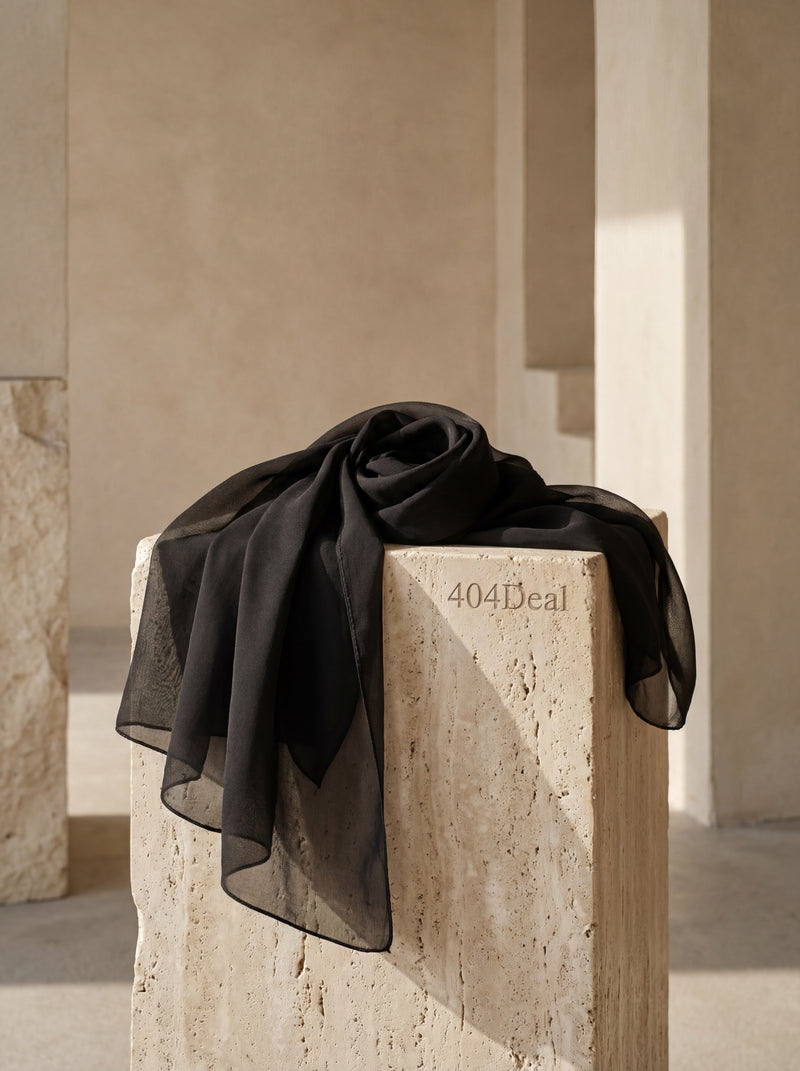 Dolce & Gabbana  Black Silk Neck Wrap Shawl Stole 167cm x 126cm Scarf