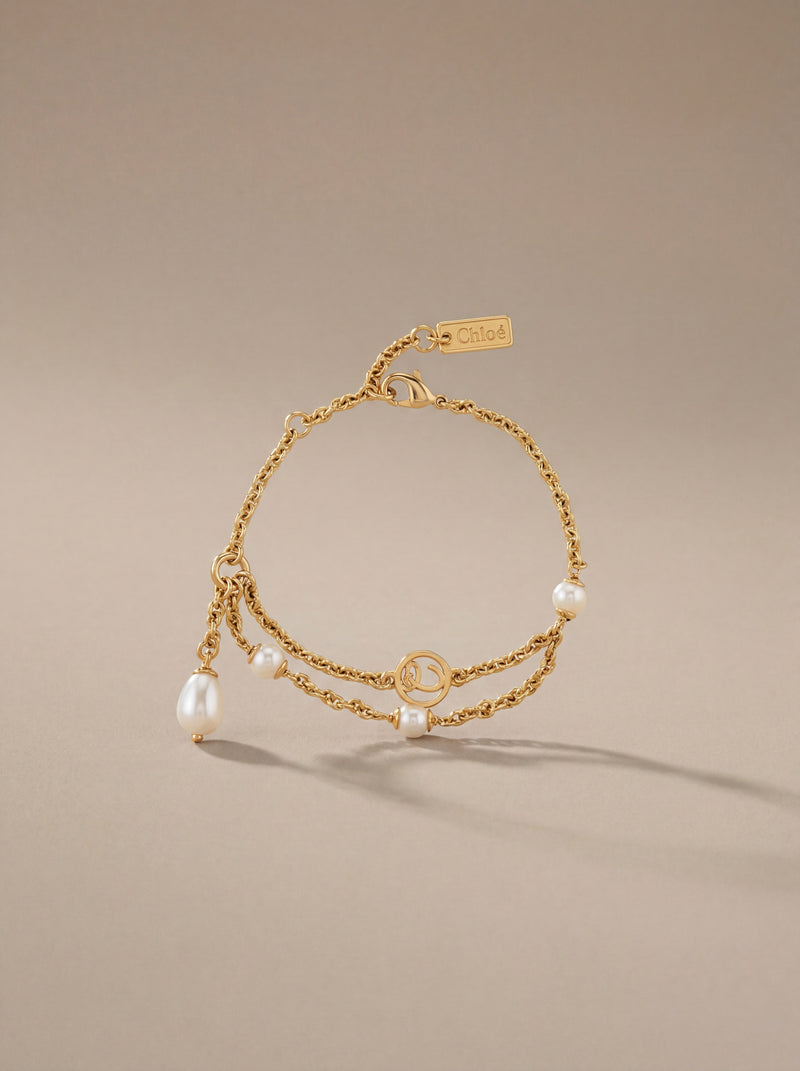 Chloé — Heirloom Double Chain Bracelet in Gold-Tone Brass