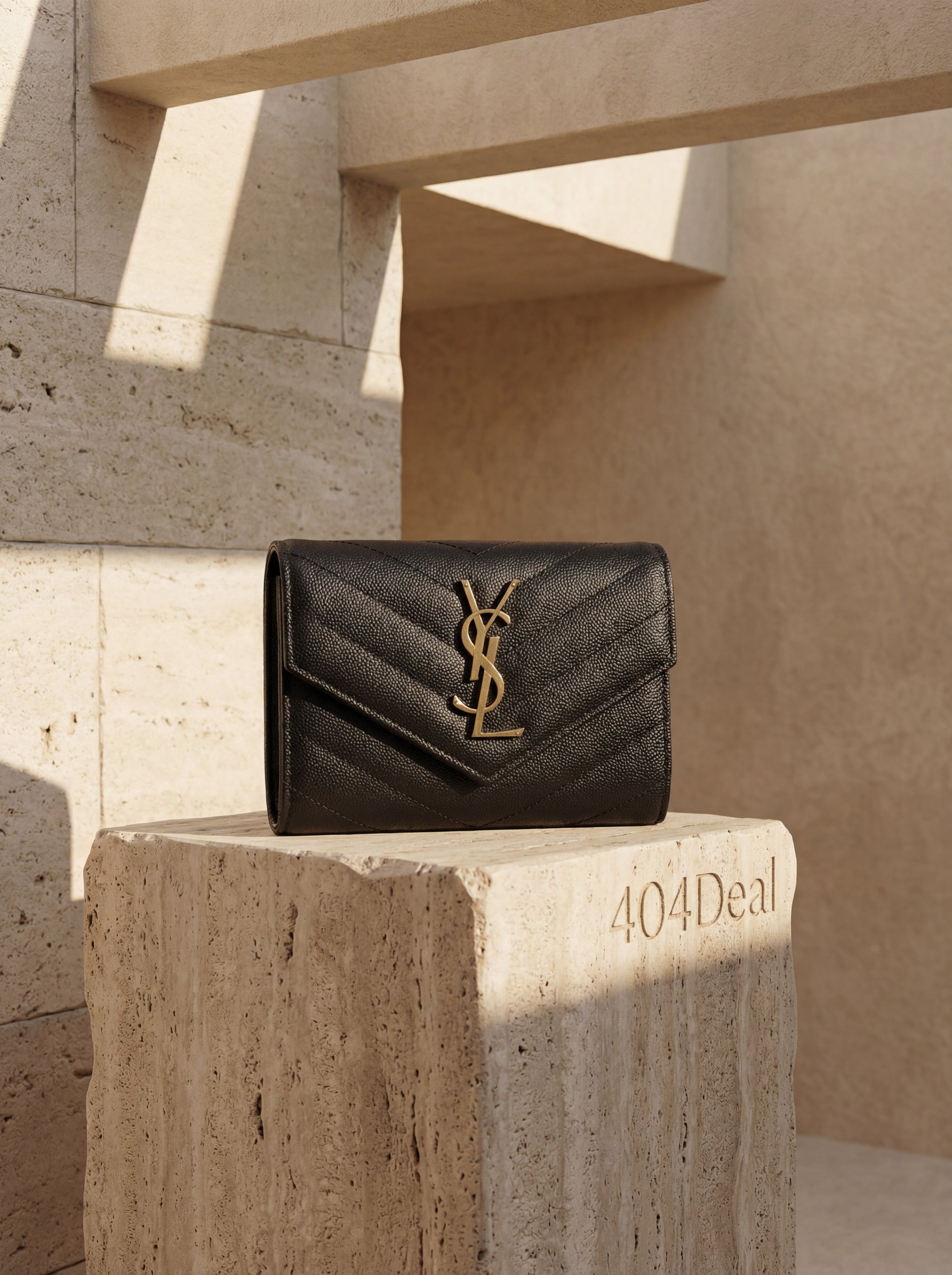 Saint Laurent  Quilted Calf Leather Wallet