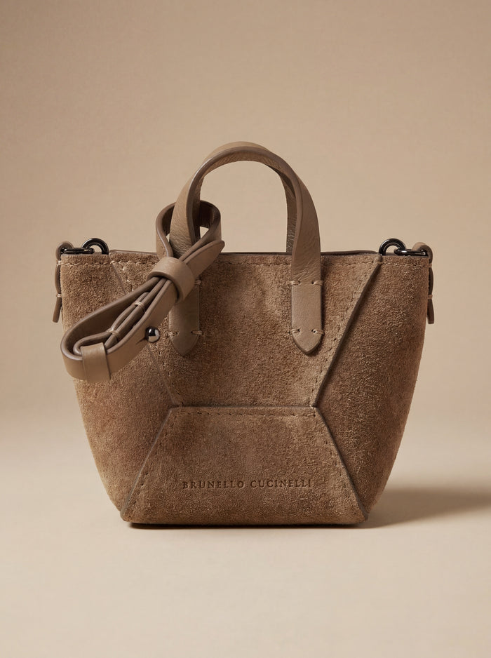 Brunello Cucinelli  Brown Calf Leather Bos Taurus Shoulder Bag