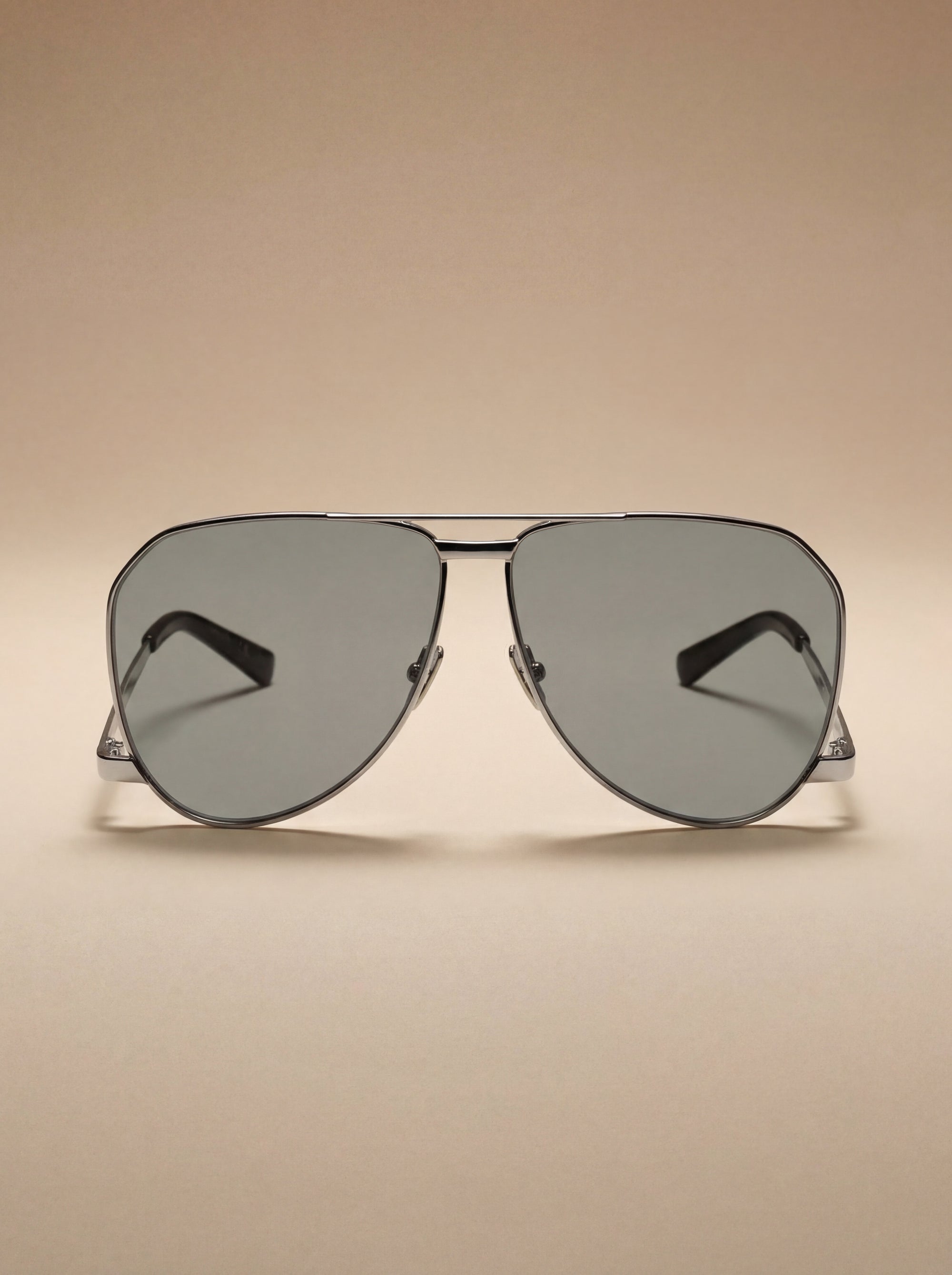 Saint Laurent — Silver Metal Aviator Sunglasses