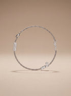 Saint Laurent — Cassandre Crystal Charm Bracelet in Silver-Tone Metal