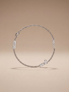 Saint Laurent — Cassandre Crystal Charm Bracelet in Silver-Tone Metal