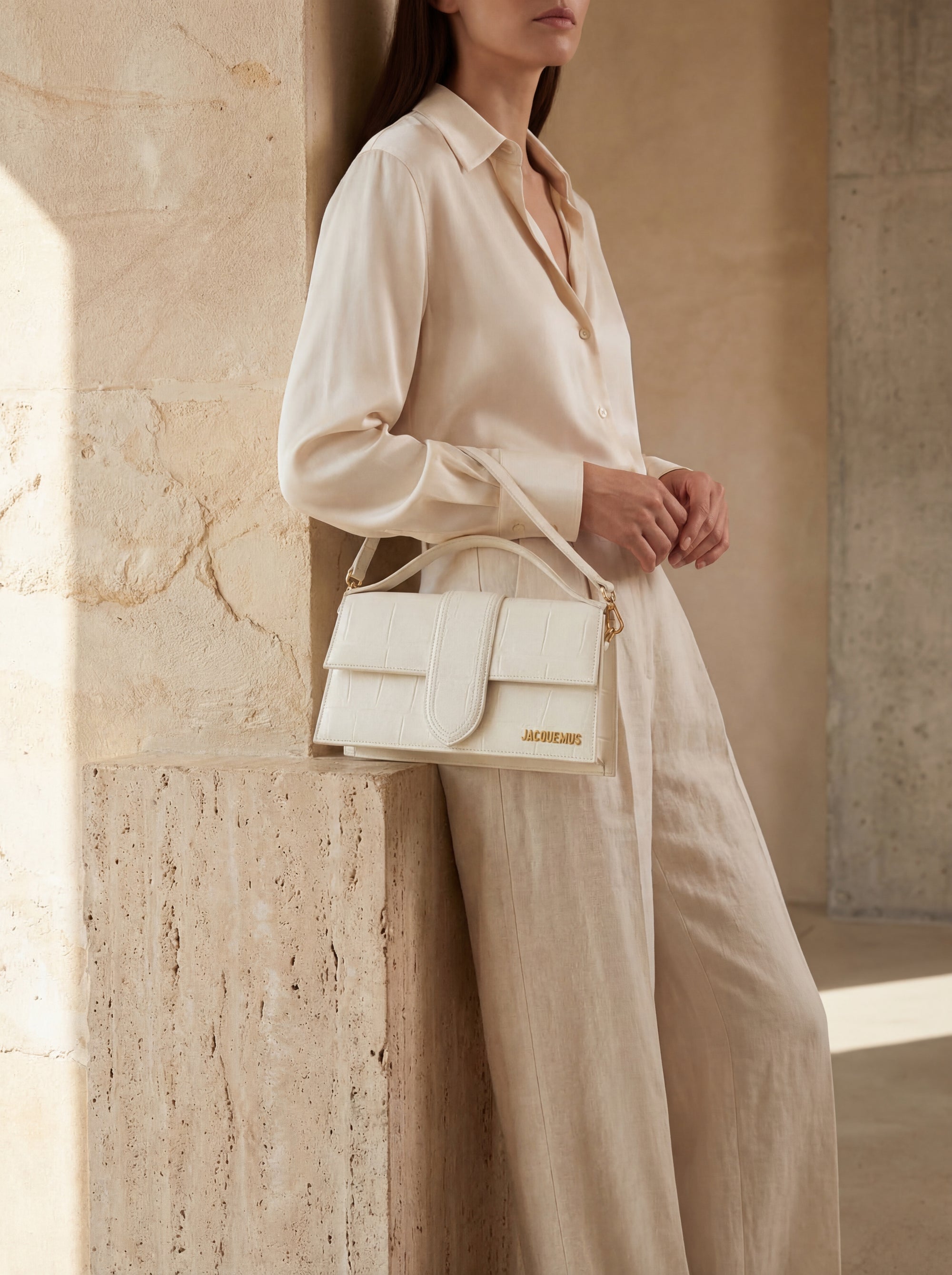 Jacquemus  Le Grand Bambino Croco Leather Handbag