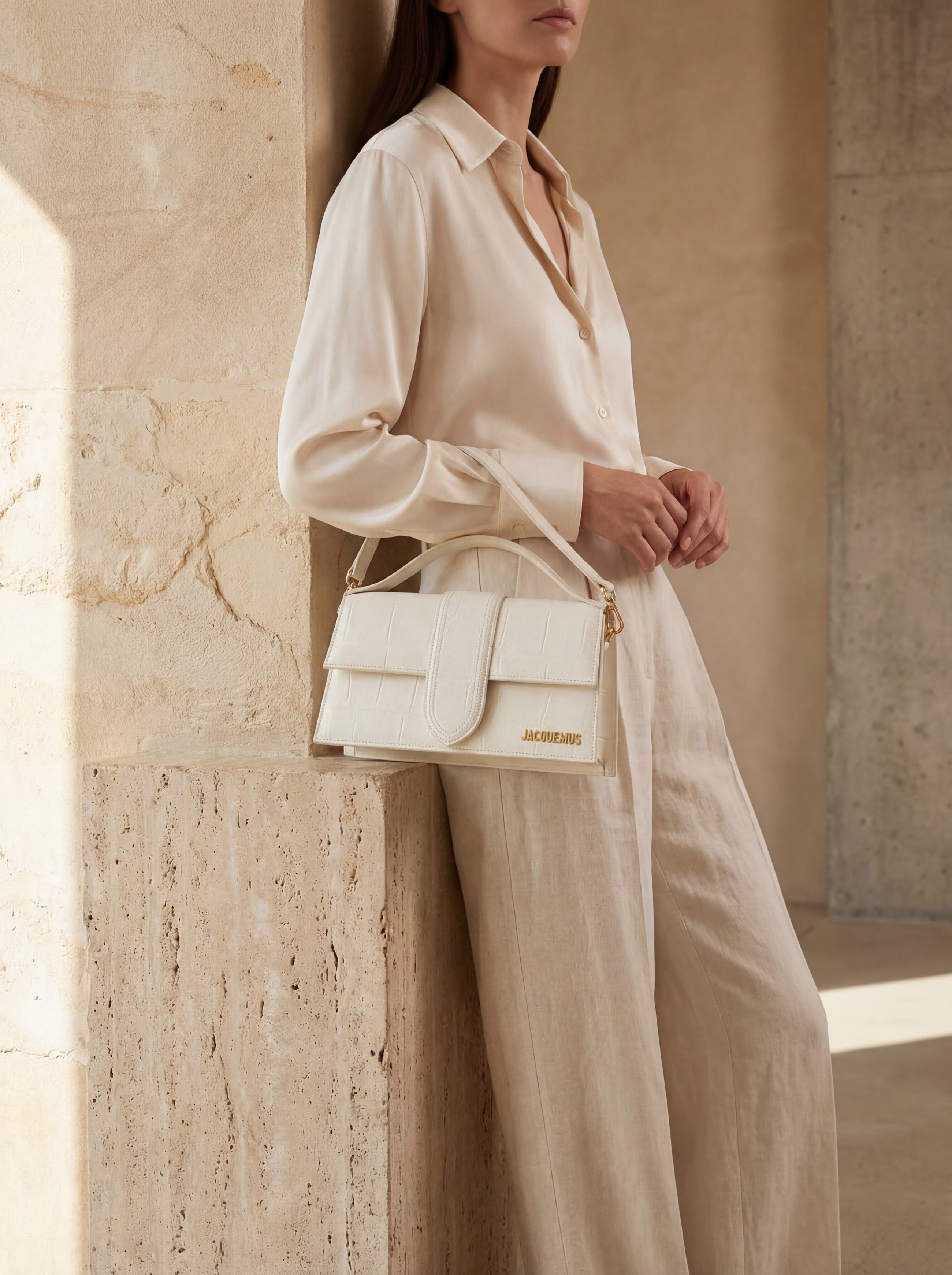 Jacquemus  Le Grand Bambino Croco Leather Handbag