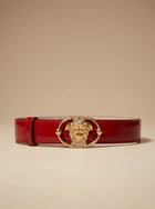 Versace Regular Belt in Red Leather