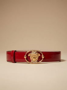Versace Regular Belt in Red Leather