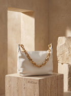 Jimmy Choo  Diamond Hobo Leather Shoulder Bag