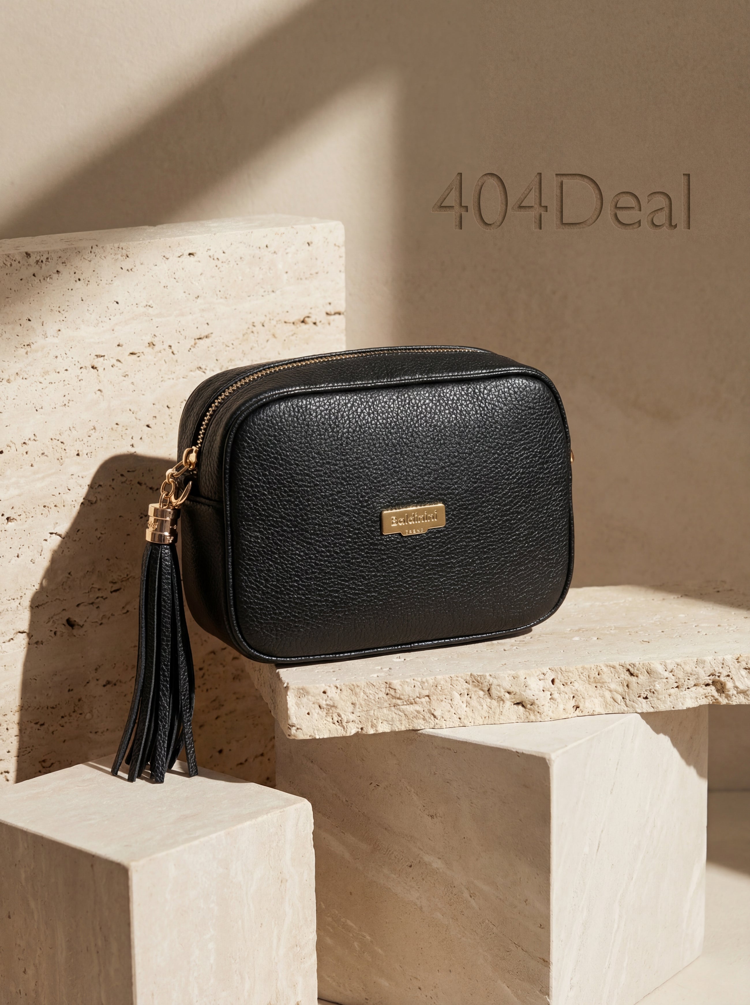 Baldinini Trend  Black Leather Crossbody Bag