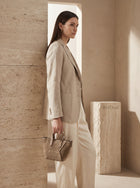 Sac bandoulière Bos Taurus en cuir de veau marron Brunello Cucinelli