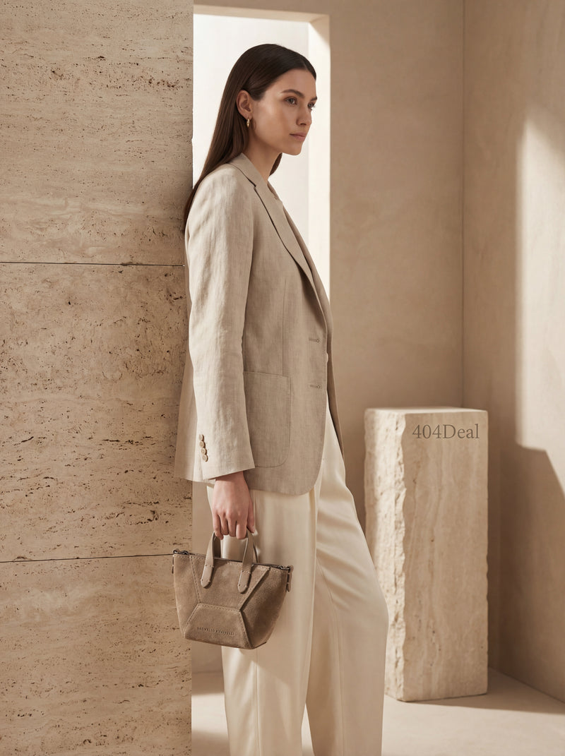 Brunello Cucinelli  Brown Calf Leather Bos Taurus Shoulder Bag