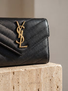 Saint Laurent  Quilted Calf Leather Wallet