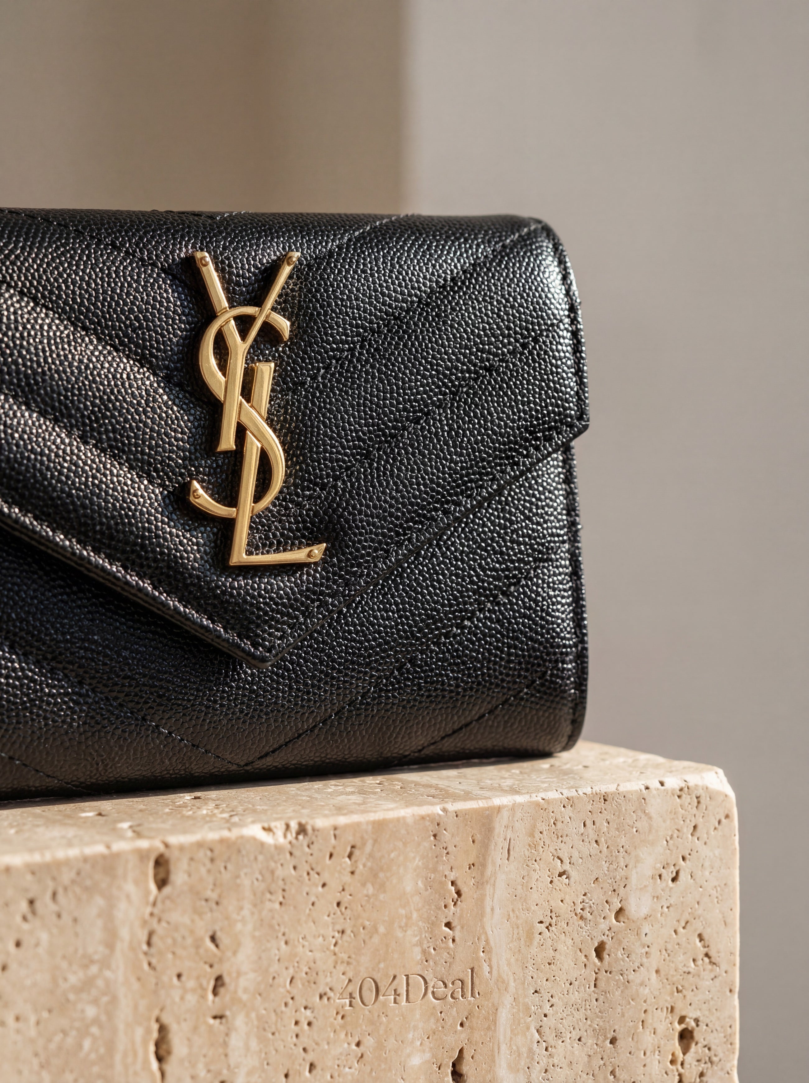 Saint Laurent  Quilted Calf Leather Wallet