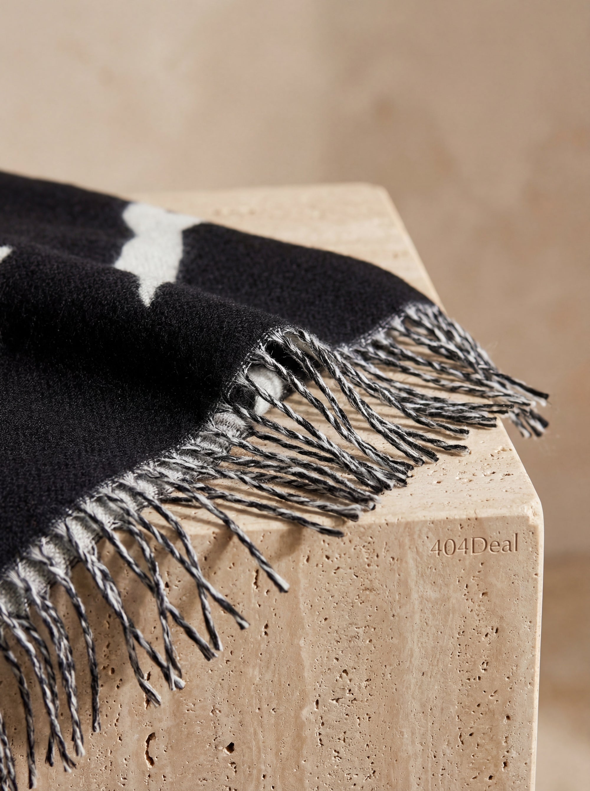 Givenchy  Black White Wool Unisex Winter Warm Scarf Wrap Shawl