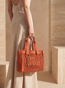 Chloé — Large Summer Banana East-West Tote in Raffia