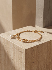 Chloé — Heirloom Double Chain Bracelet in Gold-Tone Brass
