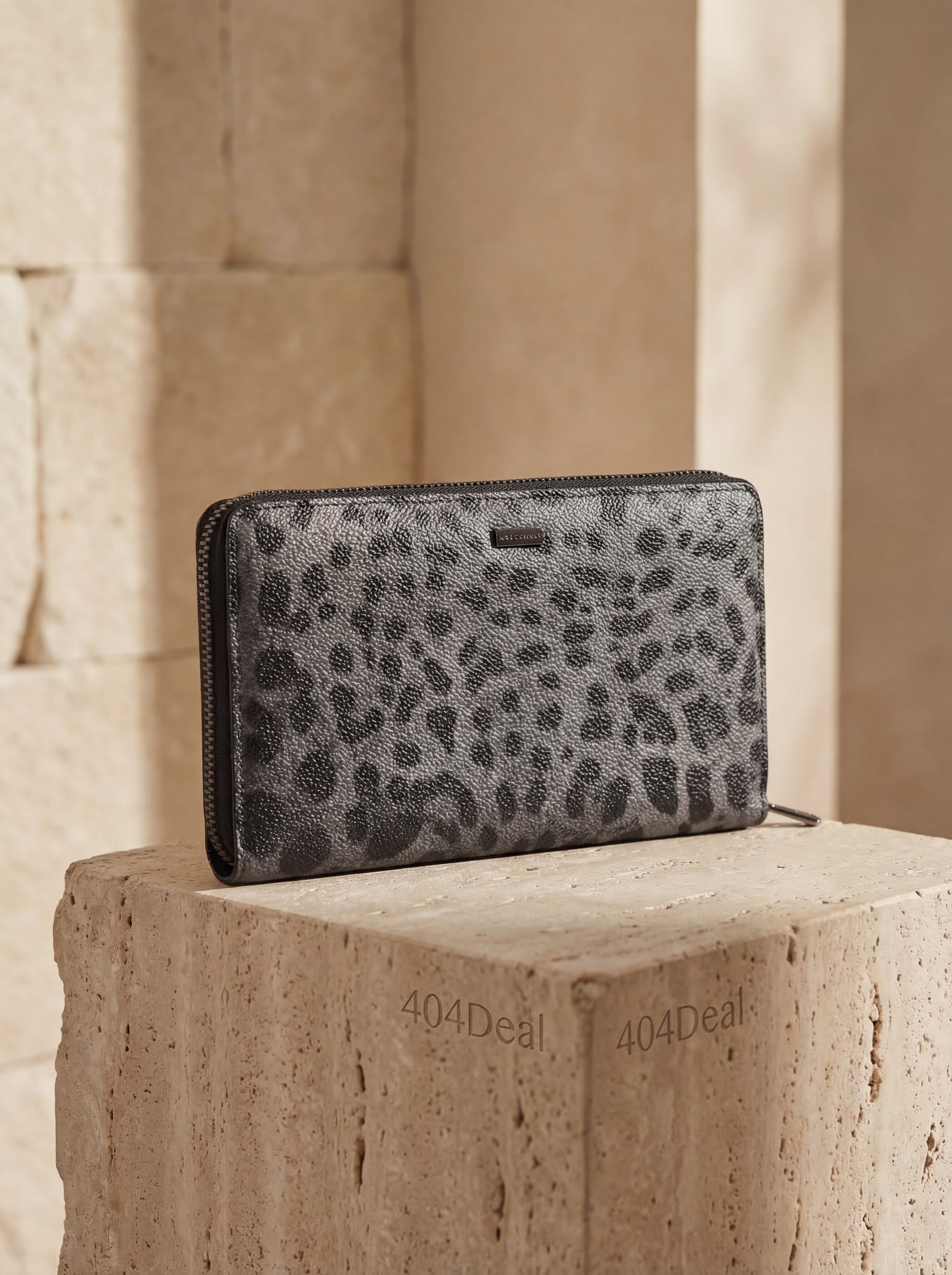 Dolce & Gabbana  Leopard Print Leather Zip Wallet
