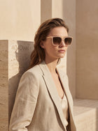 Jimmy Choo Metal Sunglasses in Gold Finish
