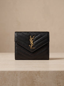 Saint Laurent  Quilted Calf Leather Wallet