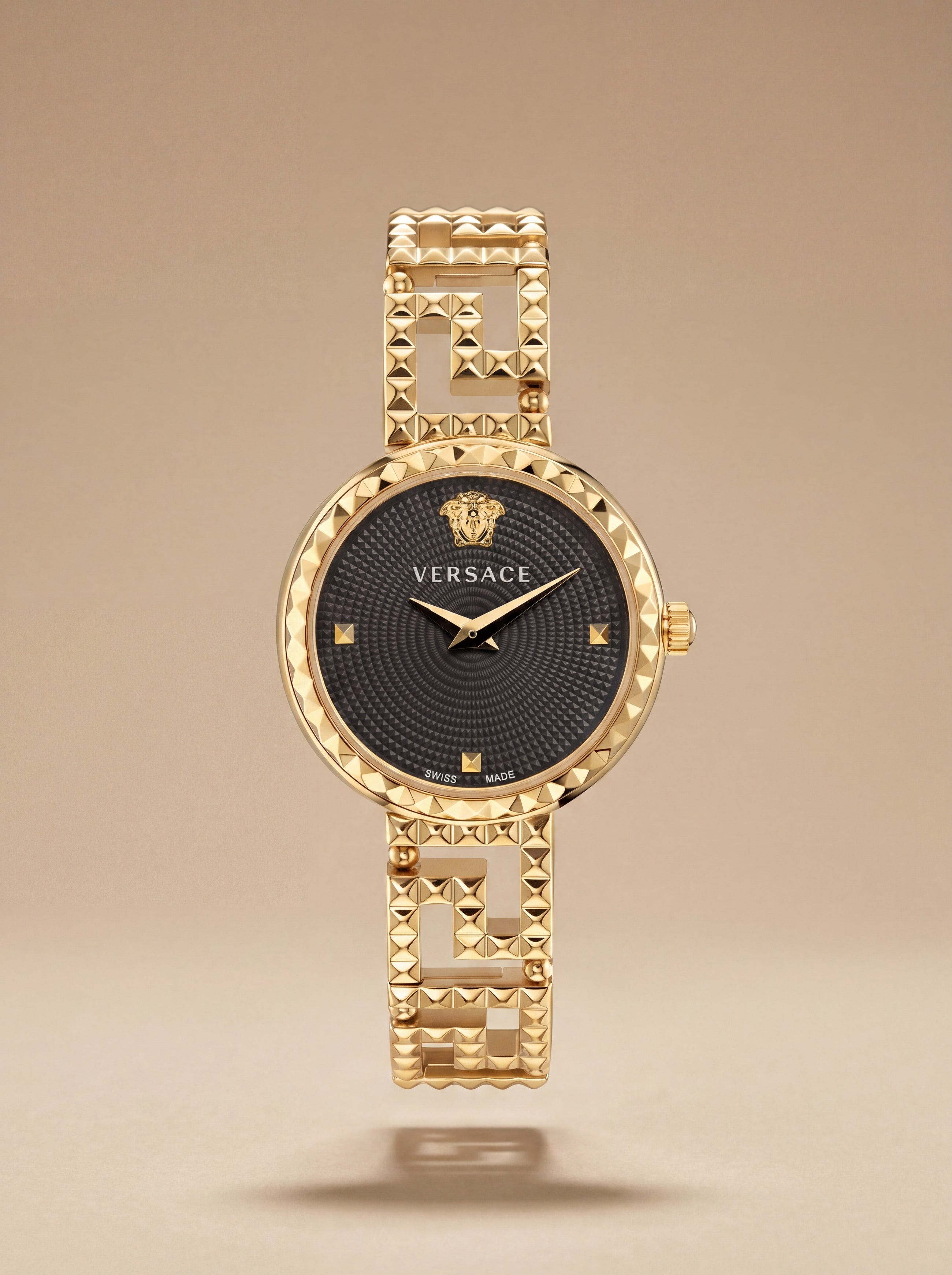 Versace Gold Stainless Steel Dress Watch