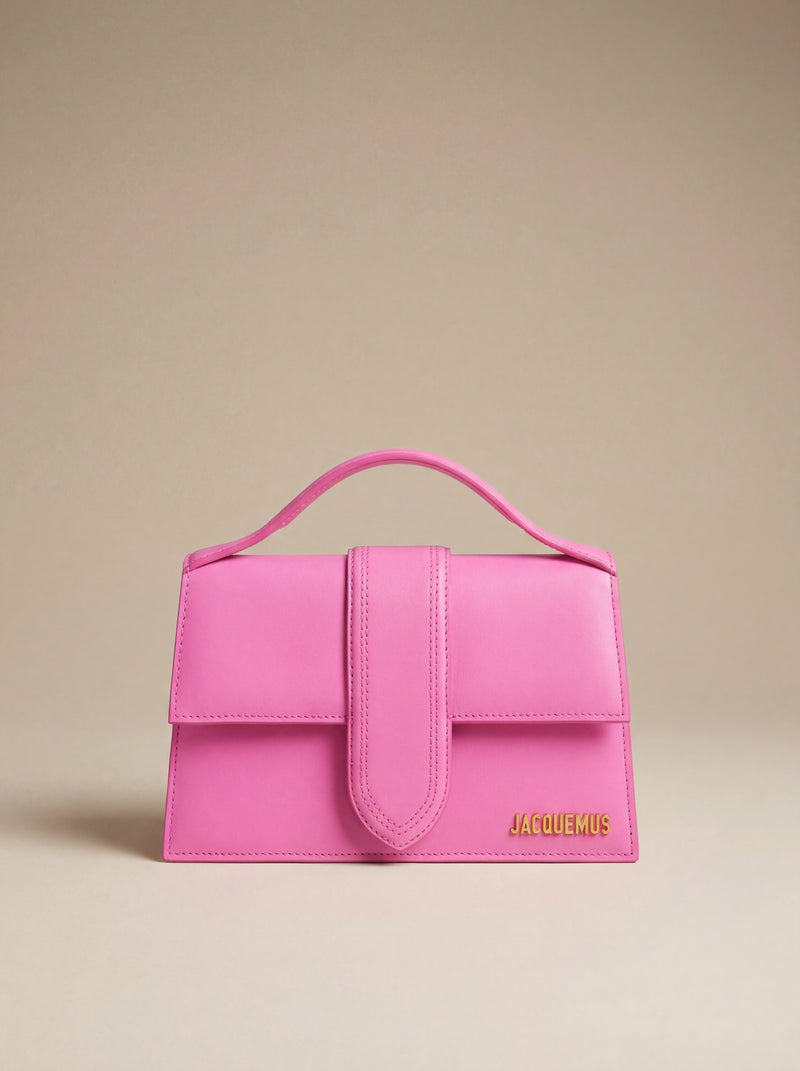 Sac à main Le Grand Bambino en cuir rose fluo