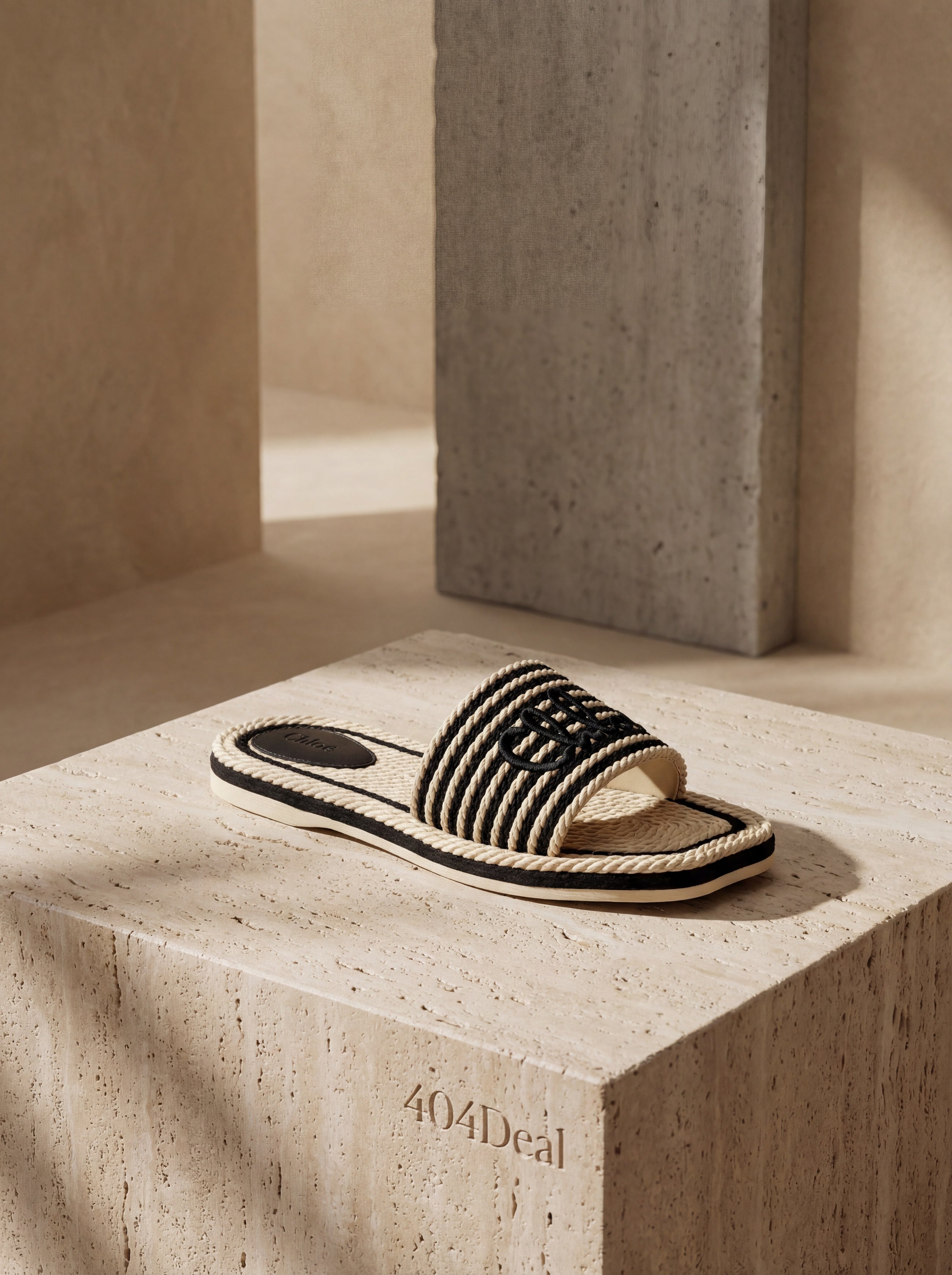 Chloé — Sand Flat Mules in Braided Recycled Rope