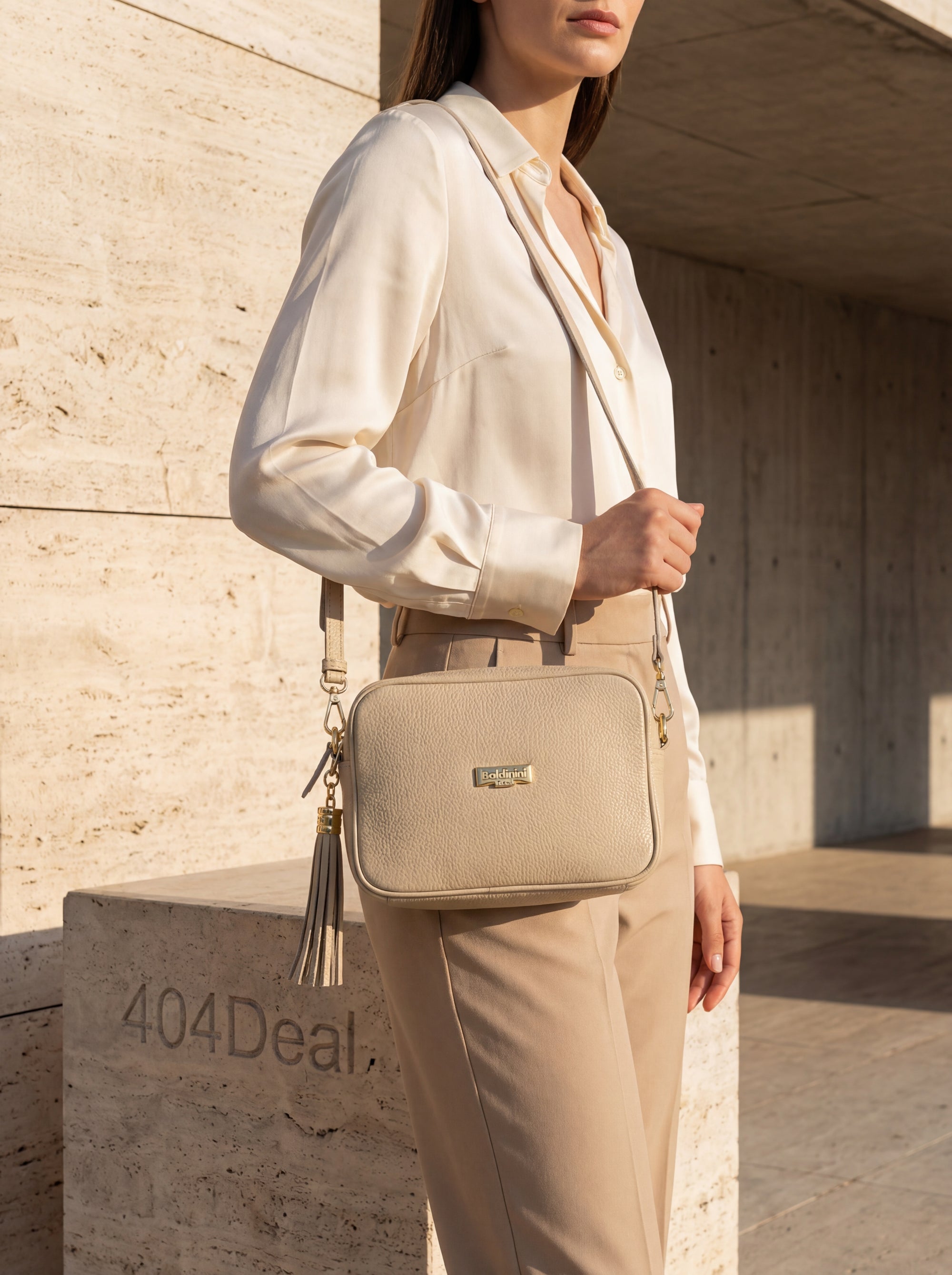 Baldinini Trend — Sac Crossbody Cuir Beige