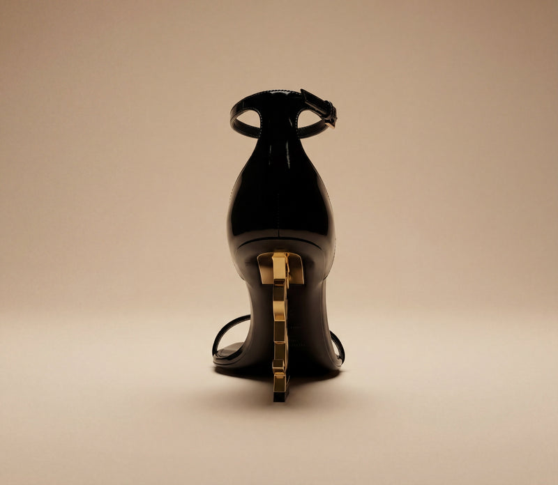 Saint Laurent Opyum Sandals in Patent Calf Leather