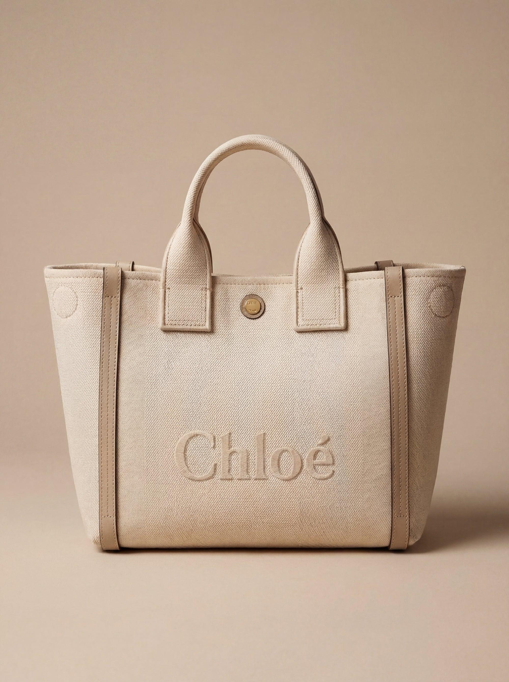 Chloé — Small Carry Tote Bag in Cotton Canvas