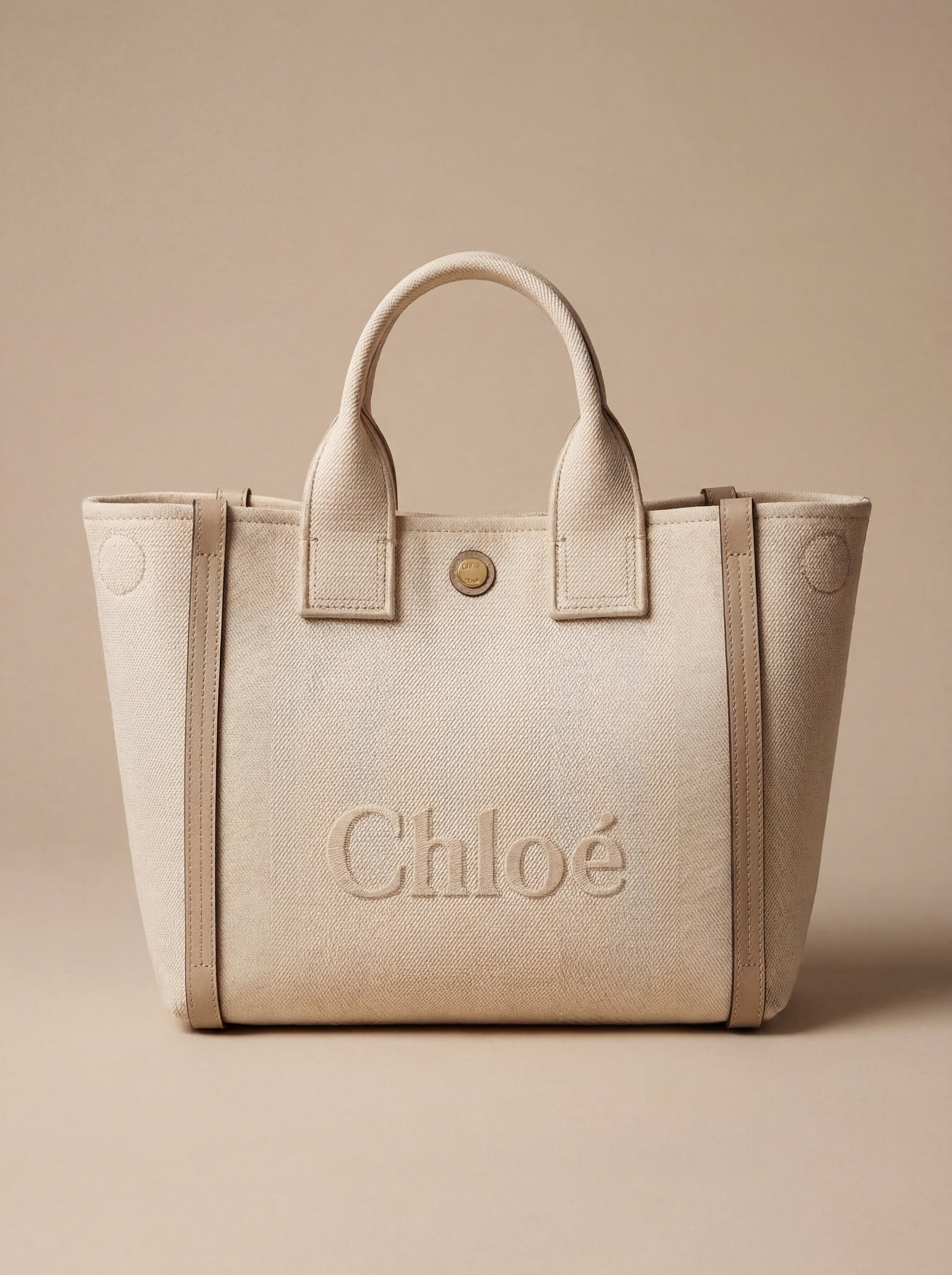 Chloé — Small Carry Tote Bag in Cotton Canvas