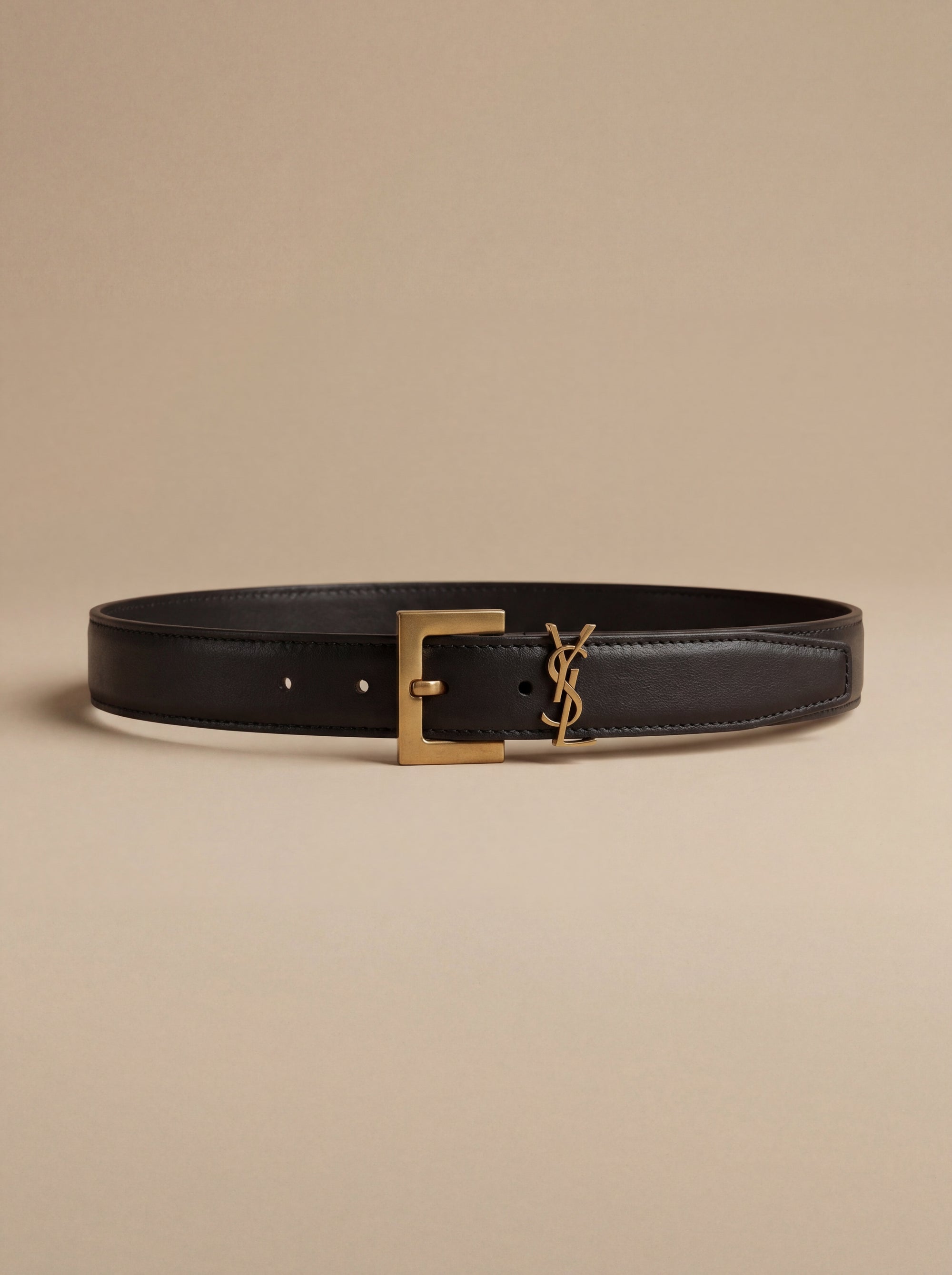 Saint Laurent  Calf Leather Thin Belt
