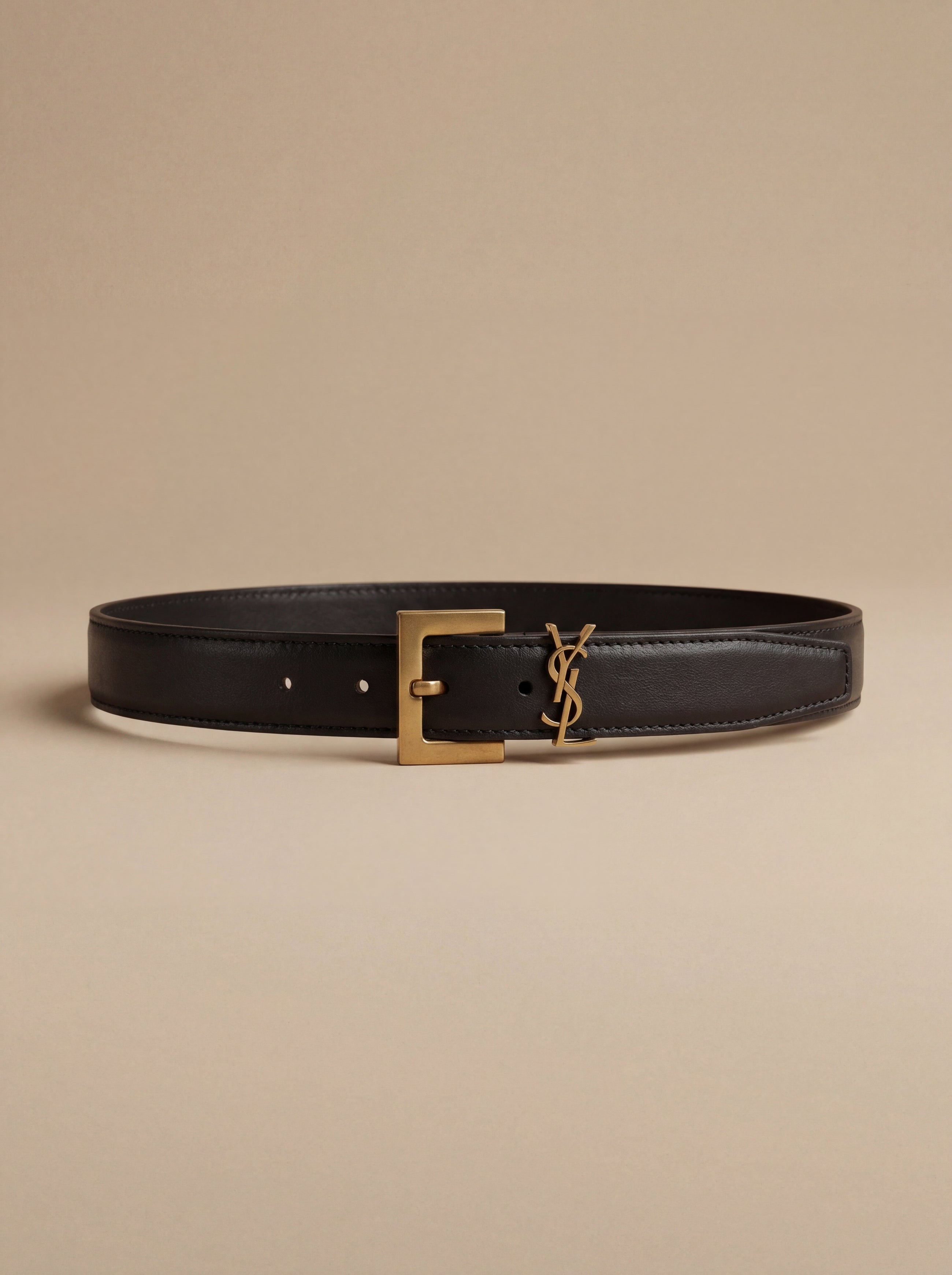 Saint Laurent  Calf Leather Thin Belt