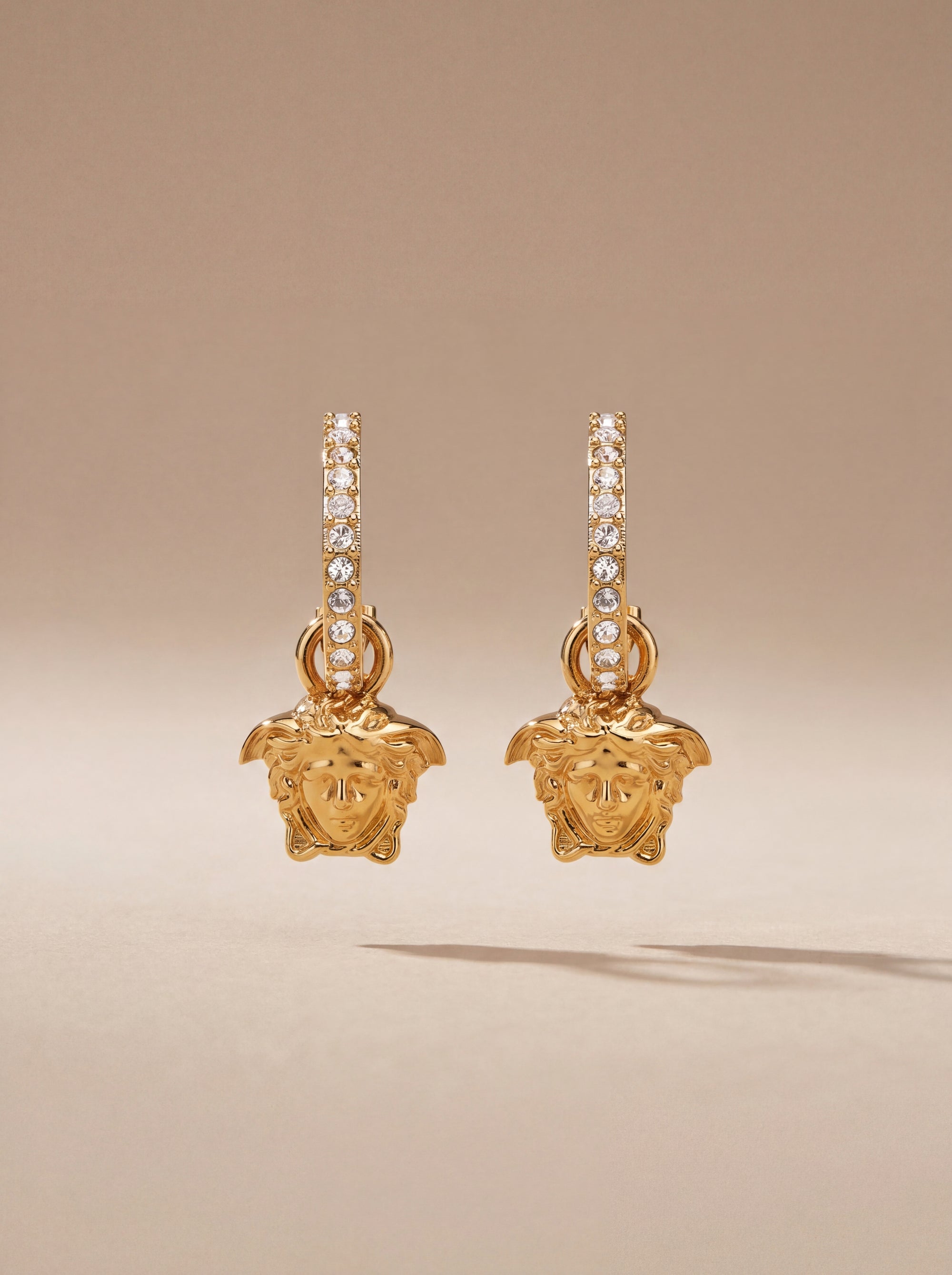 Versace Medusa Drop Earrings in Gold Metal