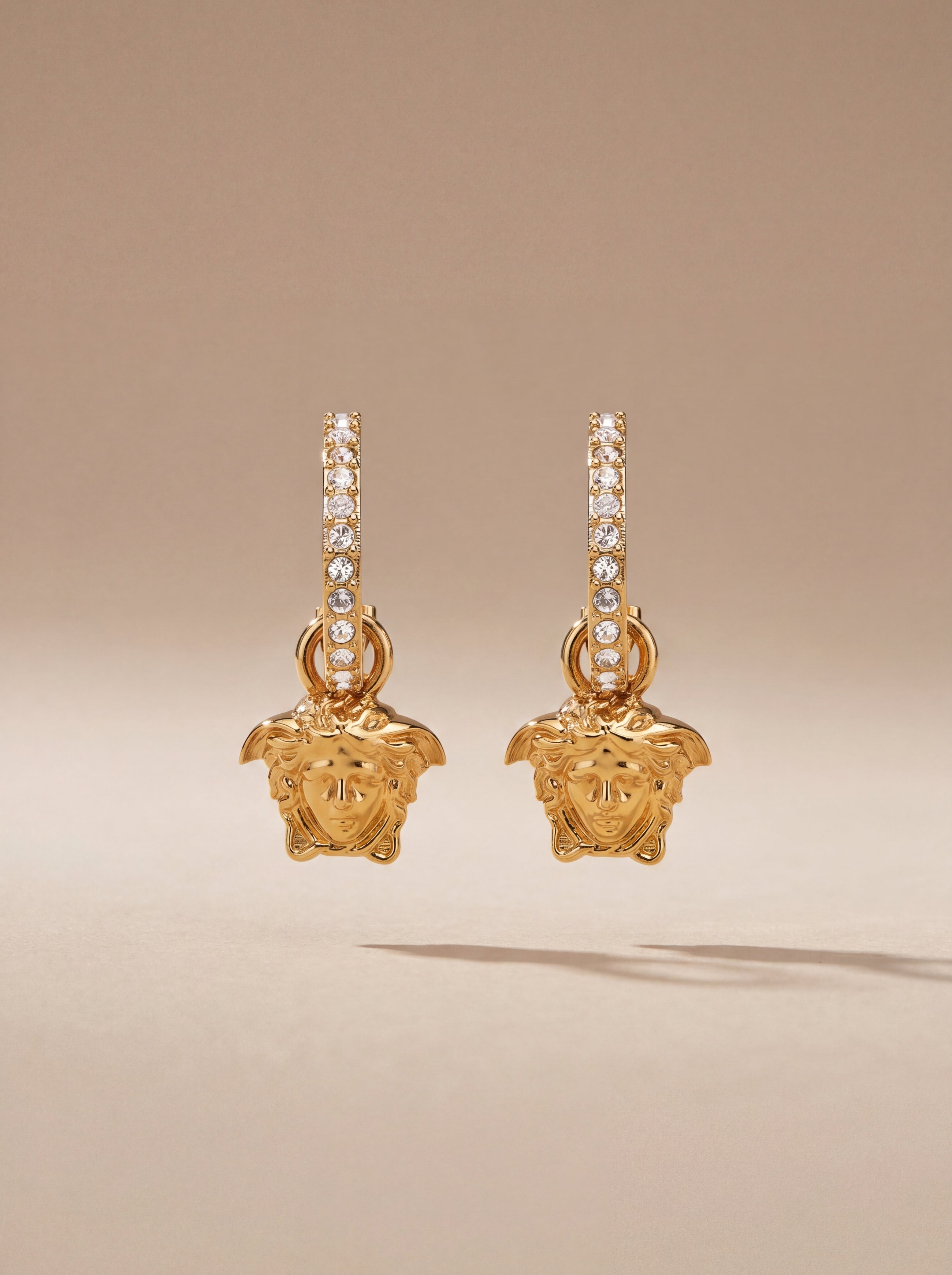 Versace Medusa Drop Earrings in Gold Metal