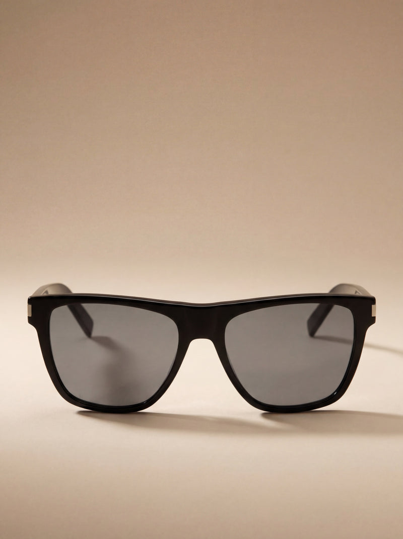 Saint Laurent — Black Acetate Square Sunglasses