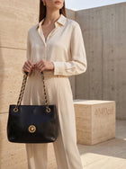 Versace  Medusa Chain Leather Shoulder Bag